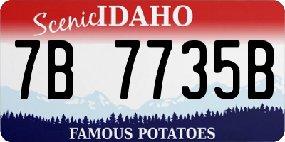 ID license plate 7B7735B