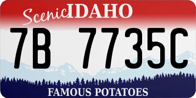 ID license plate 7B7735C