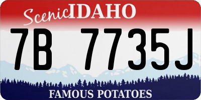 ID license plate 7B7735J