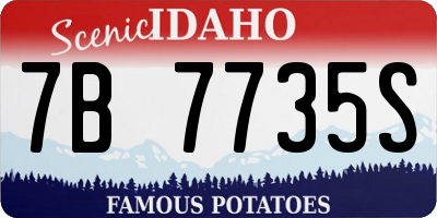 ID license plate 7B7735S