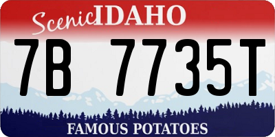 ID license plate 7B7735T