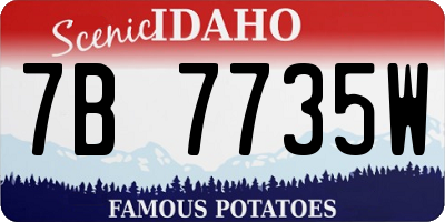 ID license plate 7B7735W