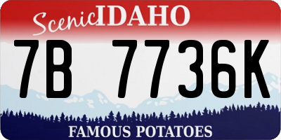 ID license plate 7B7736K