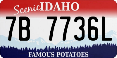 ID license plate 7B7736L