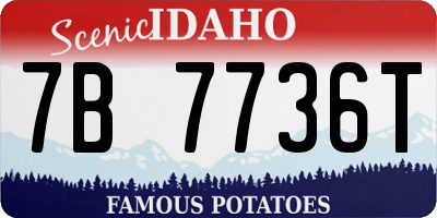 ID license plate 7B7736T