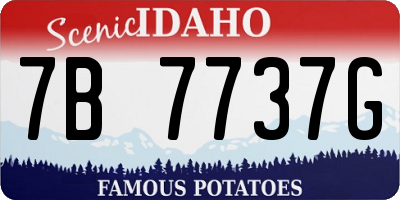 ID license plate 7B7737G