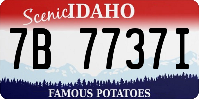 ID license plate 7B7737I