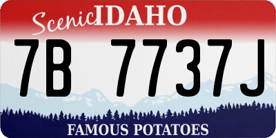 ID license plate 7B7737J
