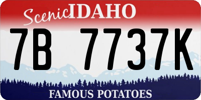 ID license plate 7B7737K