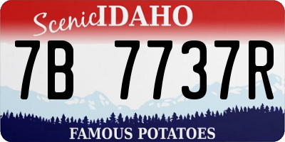 ID license plate 7B7737R