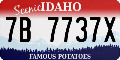 ID license plate 7B7737X