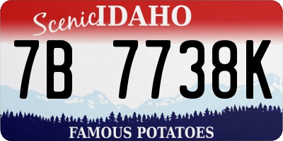 ID license plate 7B7738K