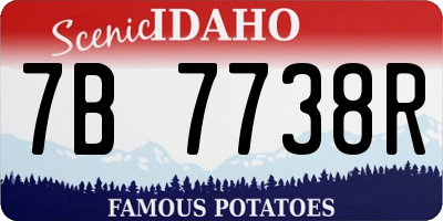 ID license plate 7B7738R