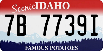 ID license plate 7B7739I
