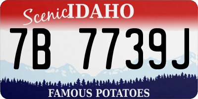 ID license plate 7B7739J