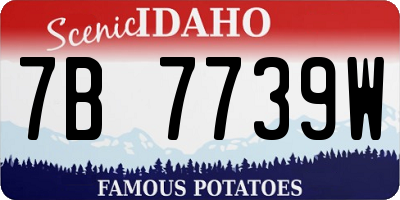 ID license plate 7B7739W