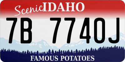 ID license plate 7B7740J
