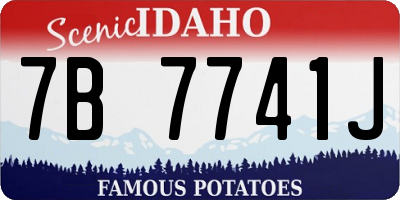 ID license plate 7B7741J