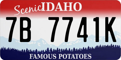 ID license plate 7B7741K