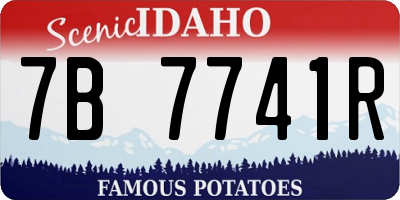 ID license plate 7B7741R