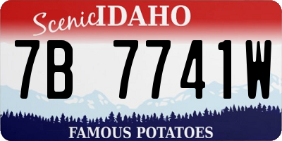 ID license plate 7B7741W