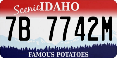 ID license plate 7B7742M