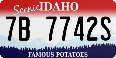 ID license plate 7B7742S