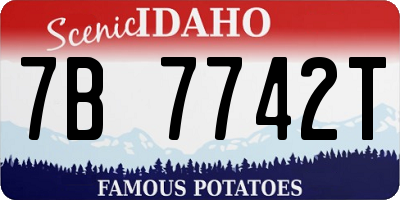 ID license plate 7B7742T