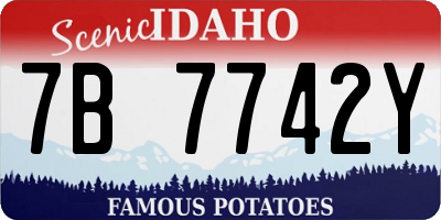 ID license plate 7B7742Y