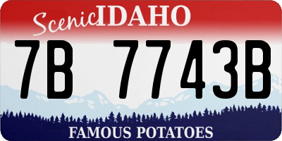 ID license plate 7B7743B