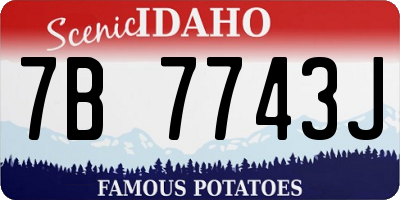 ID license plate 7B7743J