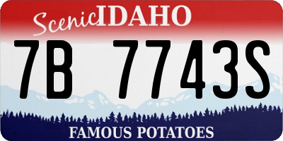 ID license plate 7B7743S