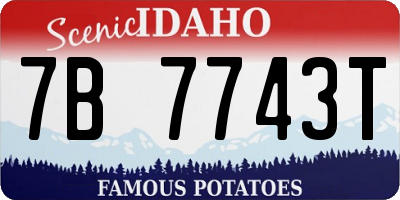 ID license plate 7B7743T