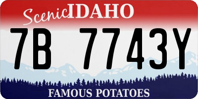 ID license plate 7B7743Y