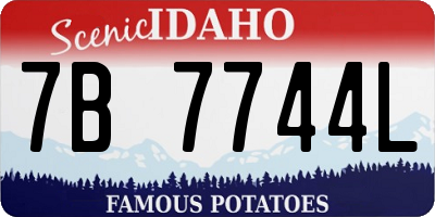 ID license plate 7B7744L