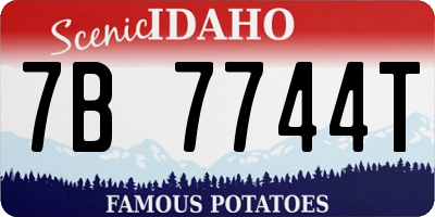 ID license plate 7B7744T