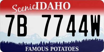 ID license plate 7B7744W