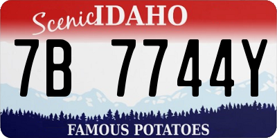ID license plate 7B7744Y