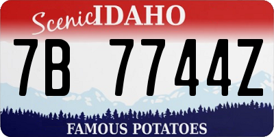 ID license plate 7B7744Z