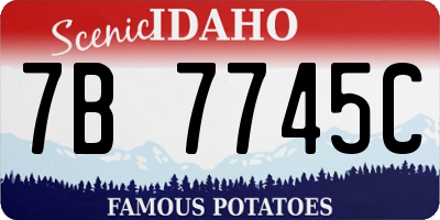 ID license plate 7B7745C