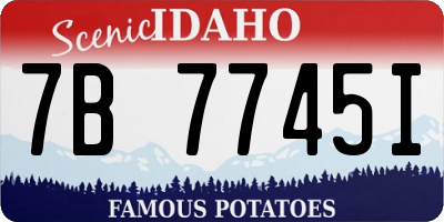 ID license plate 7B7745I