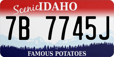ID license plate 7B7745J