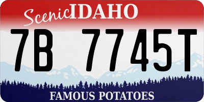 ID license plate 7B7745T