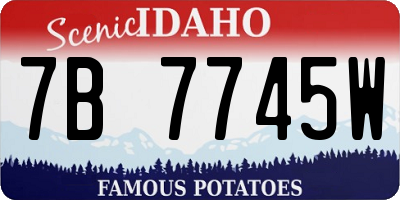ID license plate 7B7745W