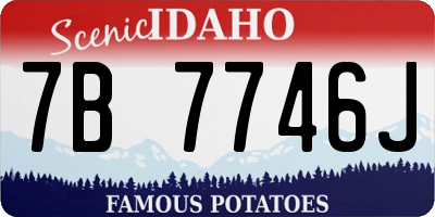ID license plate 7B7746J