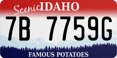 ID license plate 7B7759G