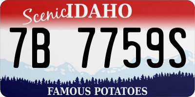 ID license plate 7B7759S