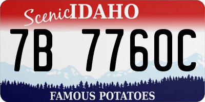 ID license plate 7B7760C