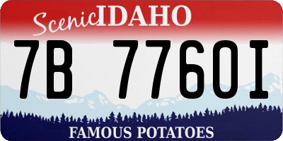 ID license plate 7B7760I