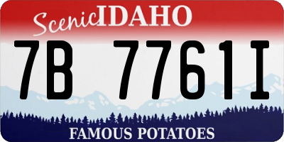 ID license plate 7B7761I